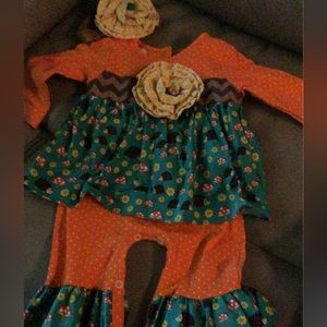 Romper size 6/9 mo with headband